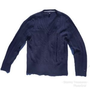 Tommy Hilfiger Drk Blue Cable Knit Sweater Size XL